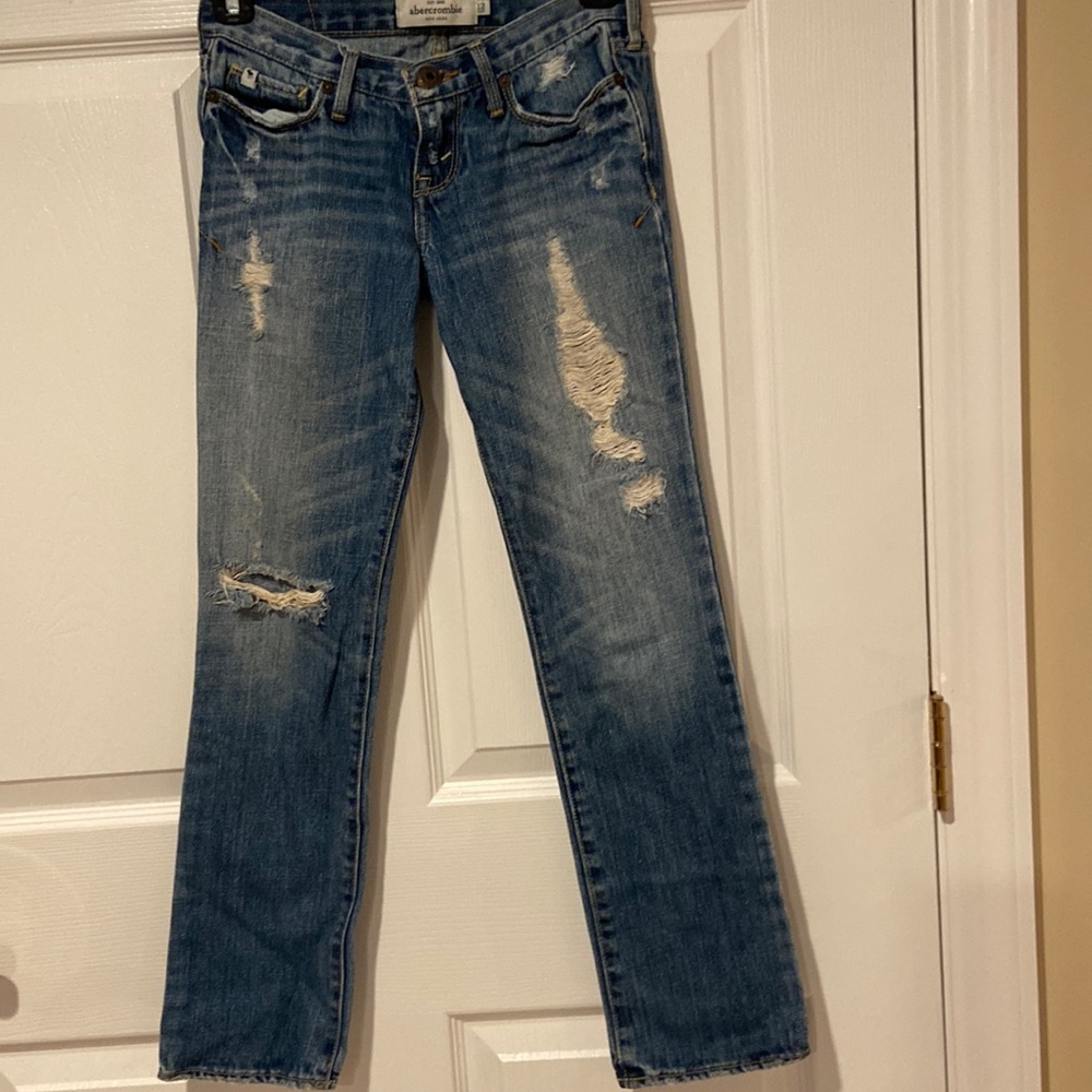 Abercrombie distressed girls jean size 12 slim